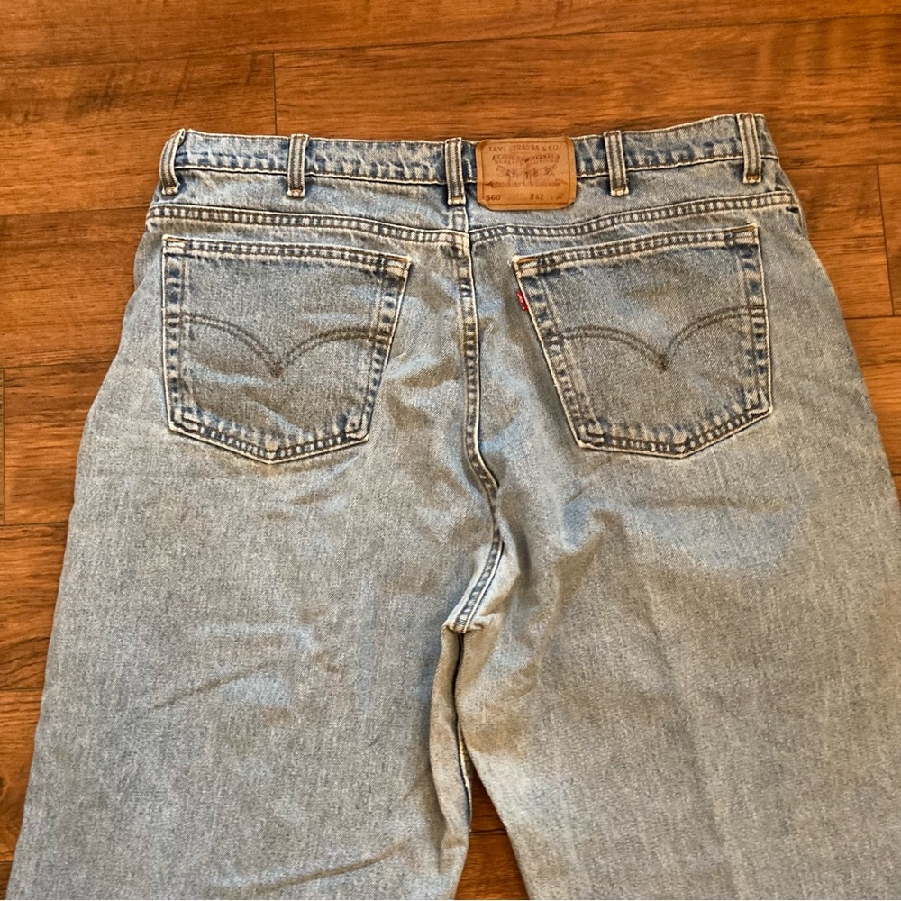 Vintage Levi’s 560 Jeans Denim Loose Fit Tapered Leg Size 40x32 Retro Light Wash - Picture 11 of 11